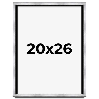 20x26 Shadow Box Frame Silver | 1.375 Inches Deep Real Wood