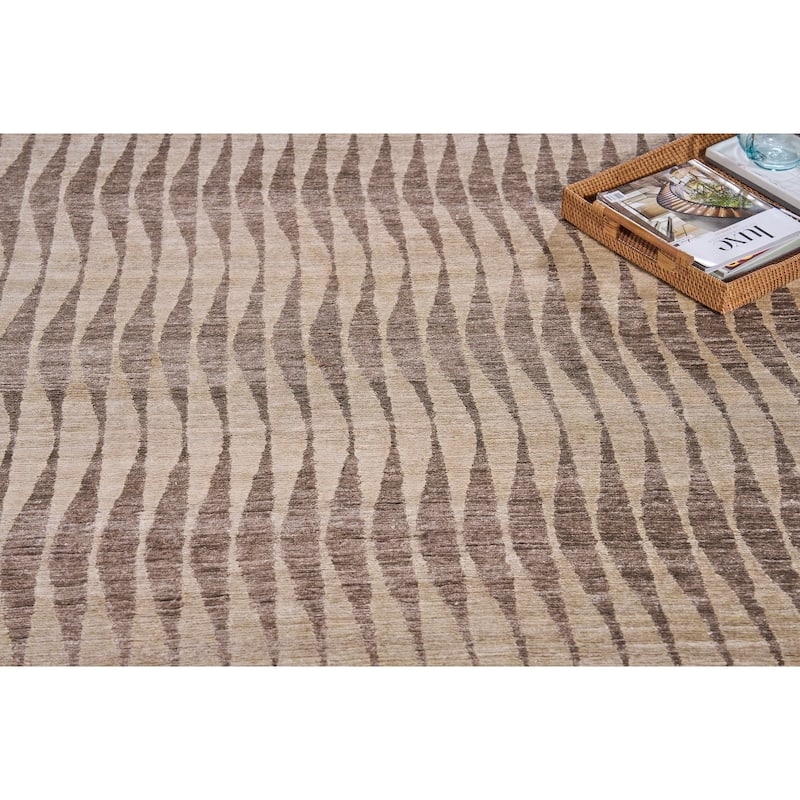 EXQUISITE RUGS ONE-OF-A-KIND Tibetan Weave Hand Knotted Beige Rug - 10'x14'