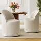 preview thumbnail 6 of 40, Linen Upholstered Dining Chair with Castors (Set of 2) Beige