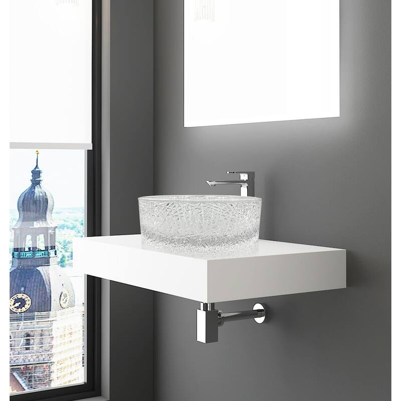 Stadium 16" & 14" Round Basin Glass Bathroom Vessel Sink