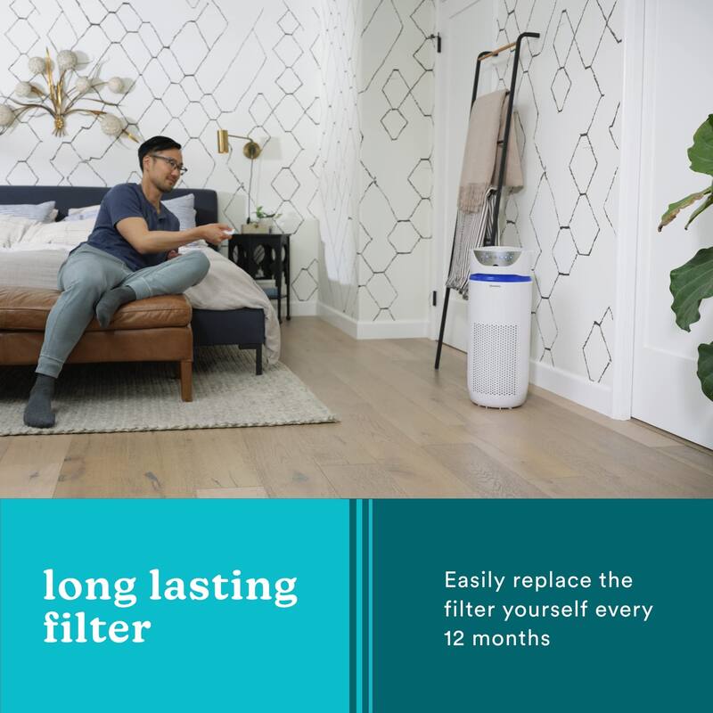 UVC Air Purifier, 360Degree HEPA Filter for 1,659 Sq Ft, Large Air