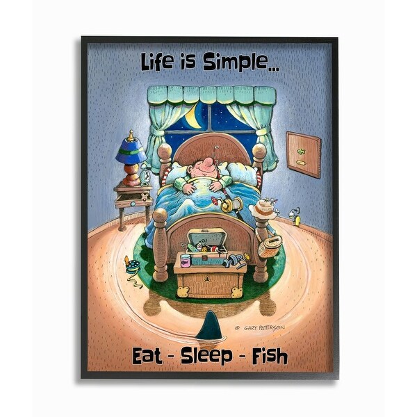 Stupell Industries Eat Sleep Fish Funny Sports Fishing Cartoon Design Framed Wall Art. Opens flyout.