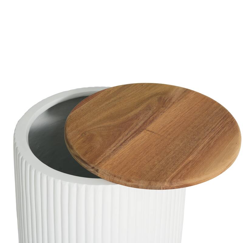 Christopher Knight Home Calyx Patio MGO Storage Side Table - White