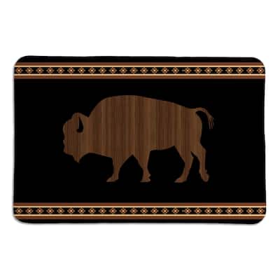 Laural Home Frontier Buffalo Memory Foam Rug