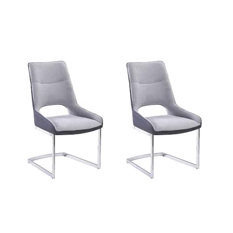 Best Quality Furniture Dining Side Dark Grey Velvet Chair (Set of 2) - Set of 2