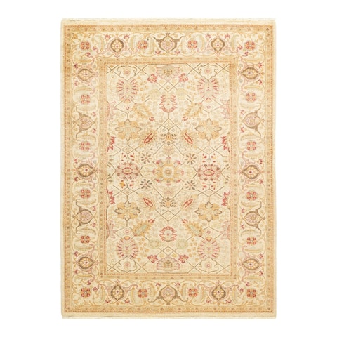 Overton Mogul, One-of-a-Kind Hand-Knotted Area Rug - Ivory, 4' 1" x 5' 10" - 4' 1" x 5' 10"
