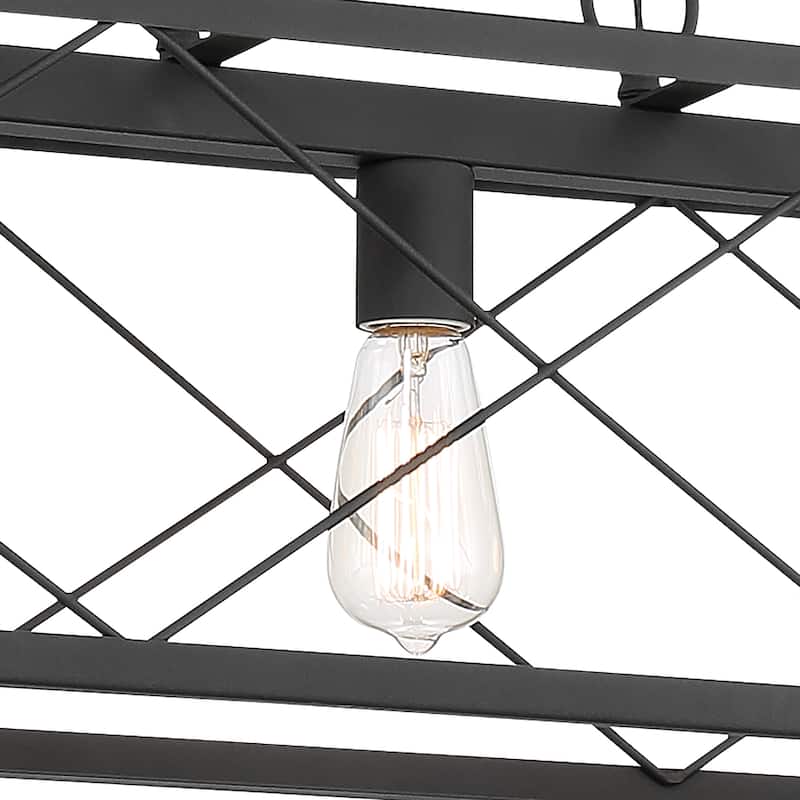 Kiro 5-light Farmhouse Linear Chandelier Faux Wood Dining Lighting with UL Certified - 36''