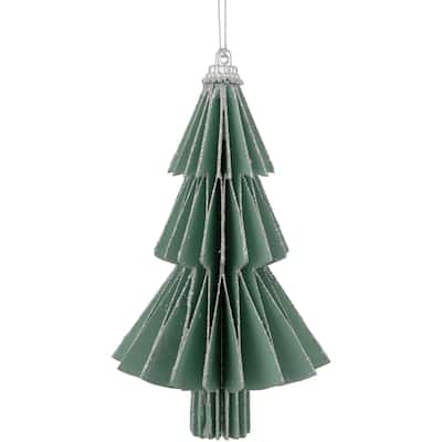 6" Glittered Green Christmas Tree Ornament