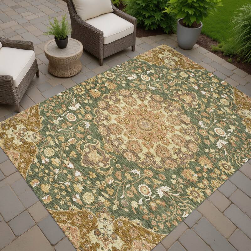 Machine Washable Indoor/ Outdoor Global Eckley Chantille Rug