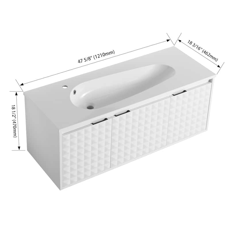 Bathroom Vanity With Sink In 24/30/36 Inch, Floating Bathroom Vanity With Soft Close Door