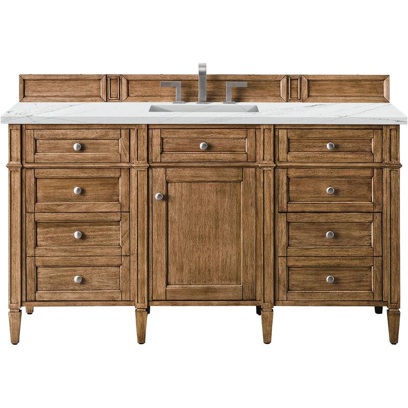 James Martin Vanities 650-V60S-FENC Brittany 60" Free Standing Single - Saddle Brown