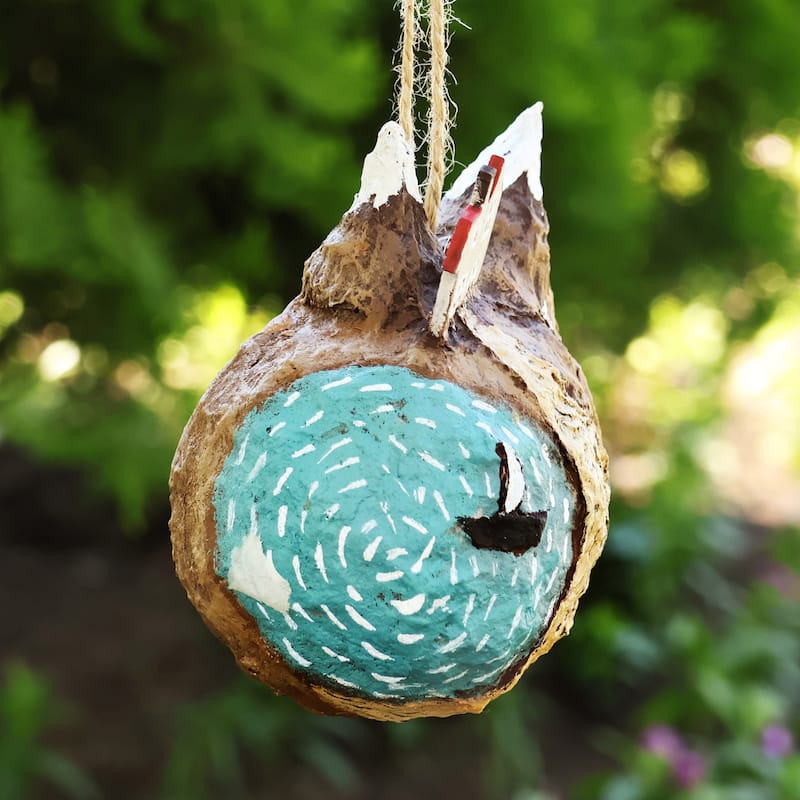 Novica Handmade The Landscape Papier Mache Ornament
