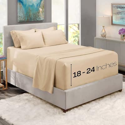 Empyrean Bedding 18"-24" Extra Deep Pocket Sheets Set - Ultra Soft Luxury Bed Sheet Set