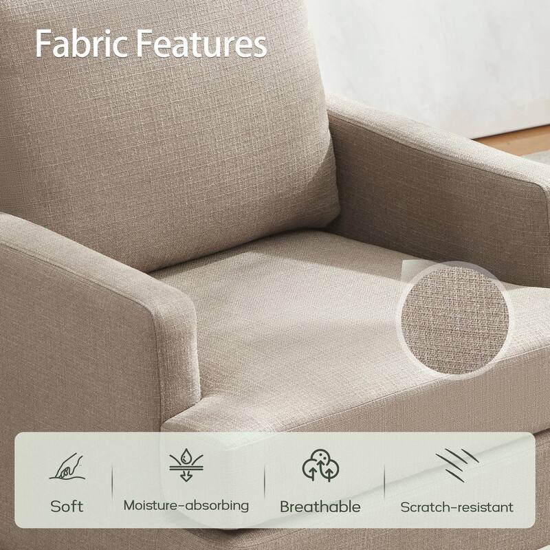 set of 1 Accent Chair for Bedroom Living Room with Wood Legs