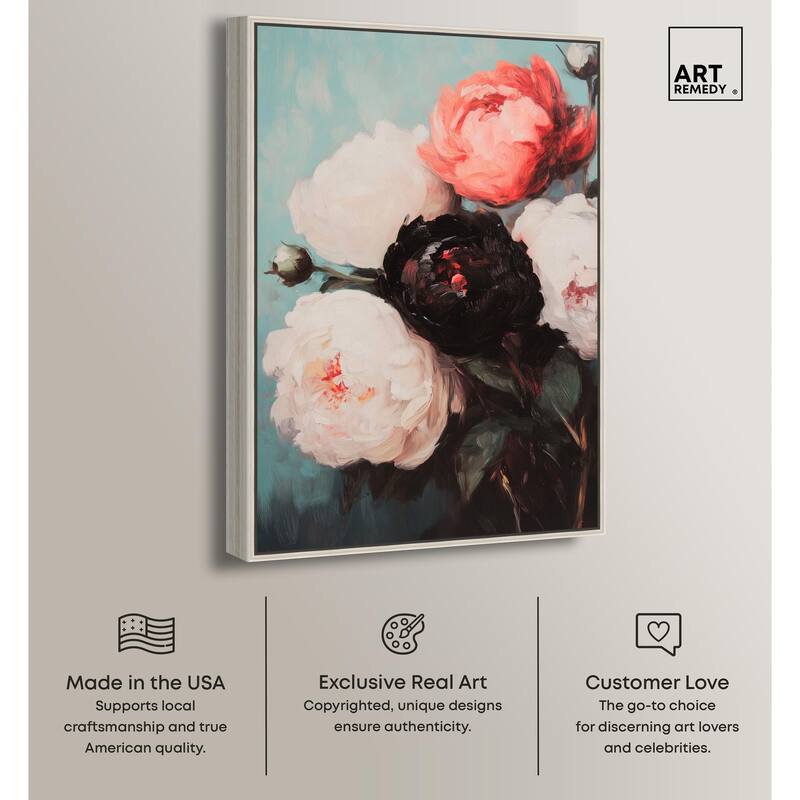Three Shades of Peony I Canvas by Art Remedy