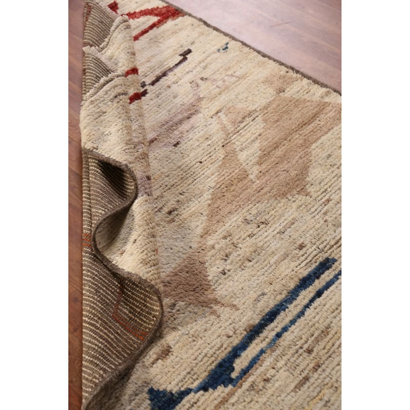 Moroccan Oriental Rug Hand-Knotted Wool Carpet - 4'0" x 5'10"