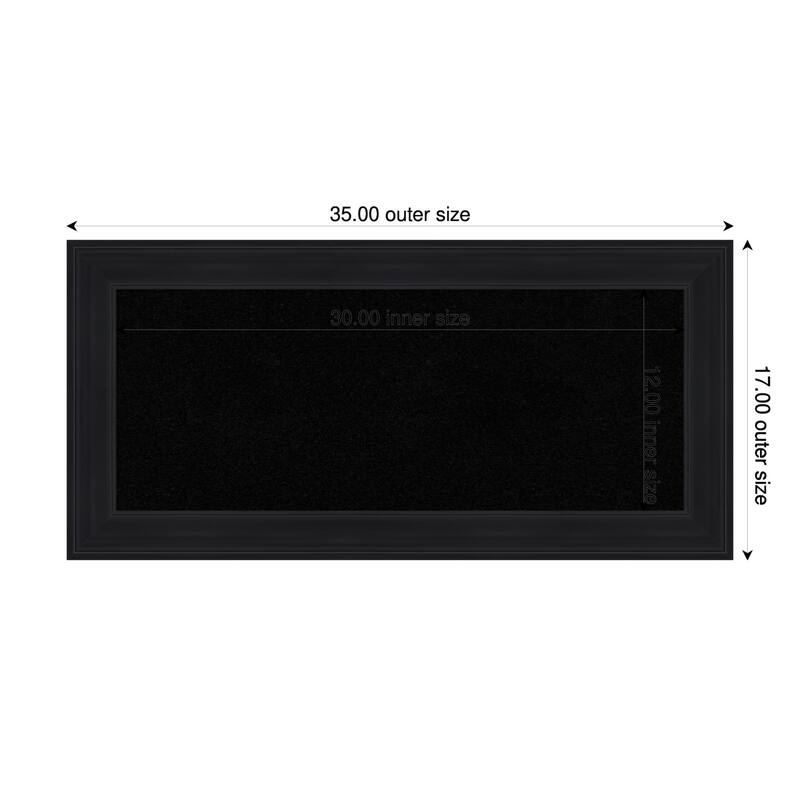 Abbey Black Framed Cork Board - Bulletin Board, Organization Board, Pin Board - Black - 35 x 17 in