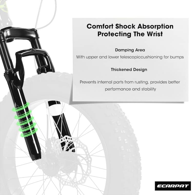 20 Inch Mountain Bike for Kids and Teenagers,High Carbon Steel Frame,Disc Brakes,Durable Wide Tires,Front Suspension, 7-Speed