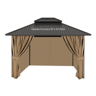 Gazebo Privacy Curtains 10' x 12' with Zipper 4-Panels Side Wall ...