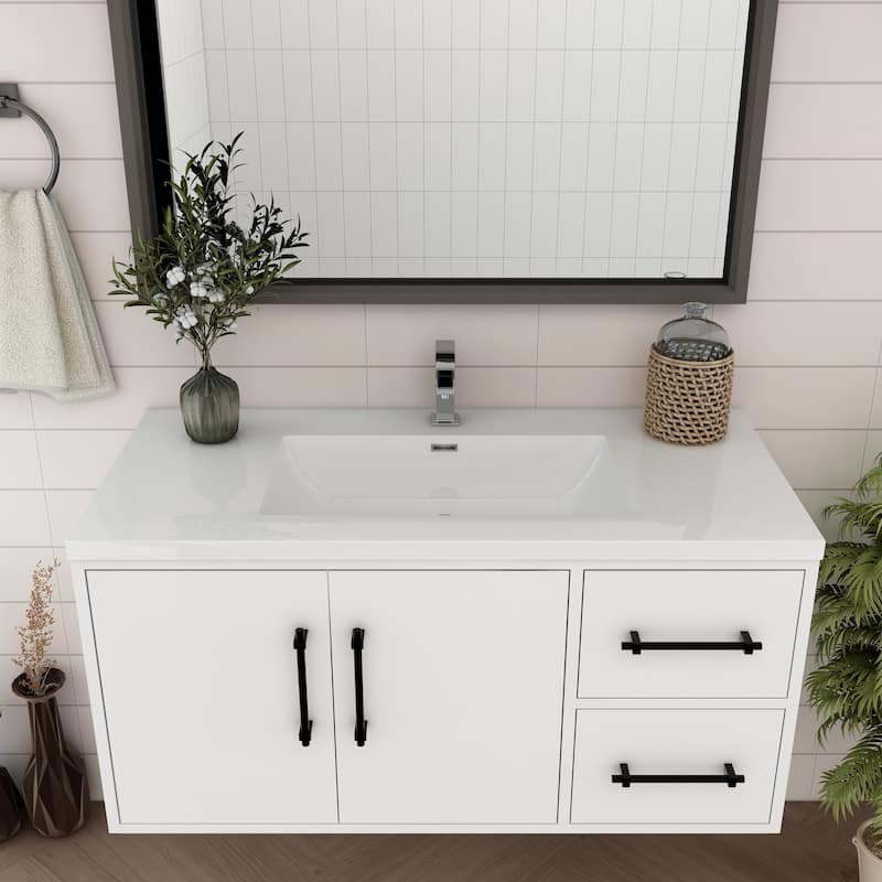 Victoria 42'' R Wall-mounted Vanity with Reinforced Acrylic Sink - 41.5