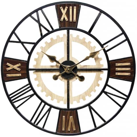 Shop Graham 24 Inch Decorative Roman Numeral Wood Wall Clock 24