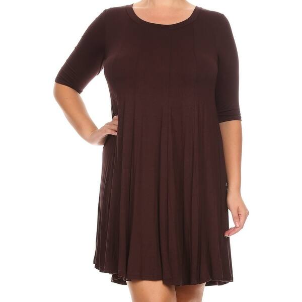 Shop Women Plus Size Solid Short Sleeve Pleat Relax Casual Knit