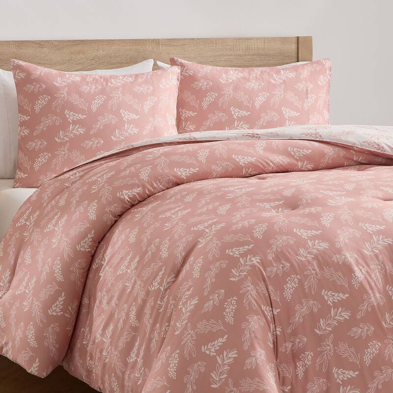 Empyrean 3PC Reversible Botanical Printed Comforter Bedding Set