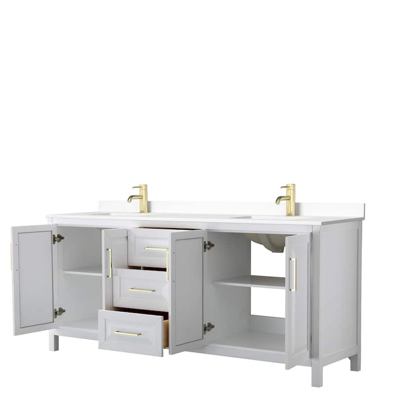 Daria 80 Inch Double Vanity, Cultured Marble Top