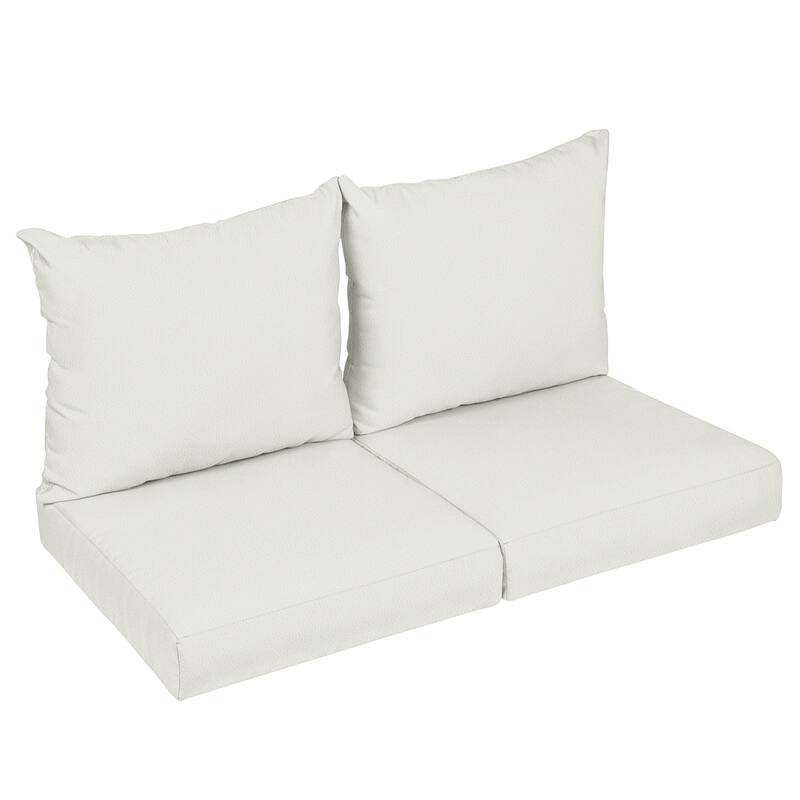 Sorra Home Outdoor Valdese Boucle Loveseat Pillow and Cushion Set