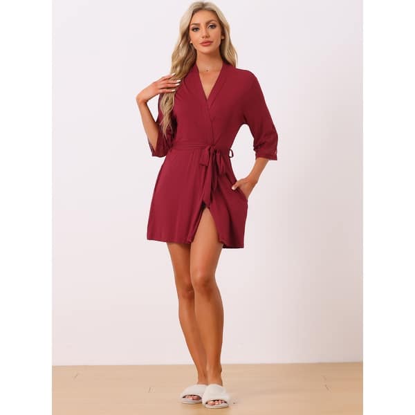 Womens Cotton Robe Lightweight Short Bathrobe Thin Sleepwear Soft Ladies  Loungewear - On Sale - Bed Bath & Beyond - 41324006