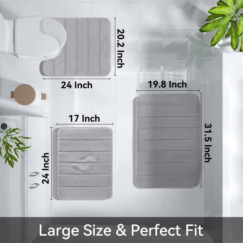 Memory Foam Bath Mat Set