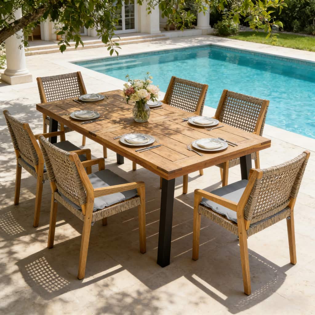 Christopher Knight Home- Orion Acacia Wood Patio Dining Set