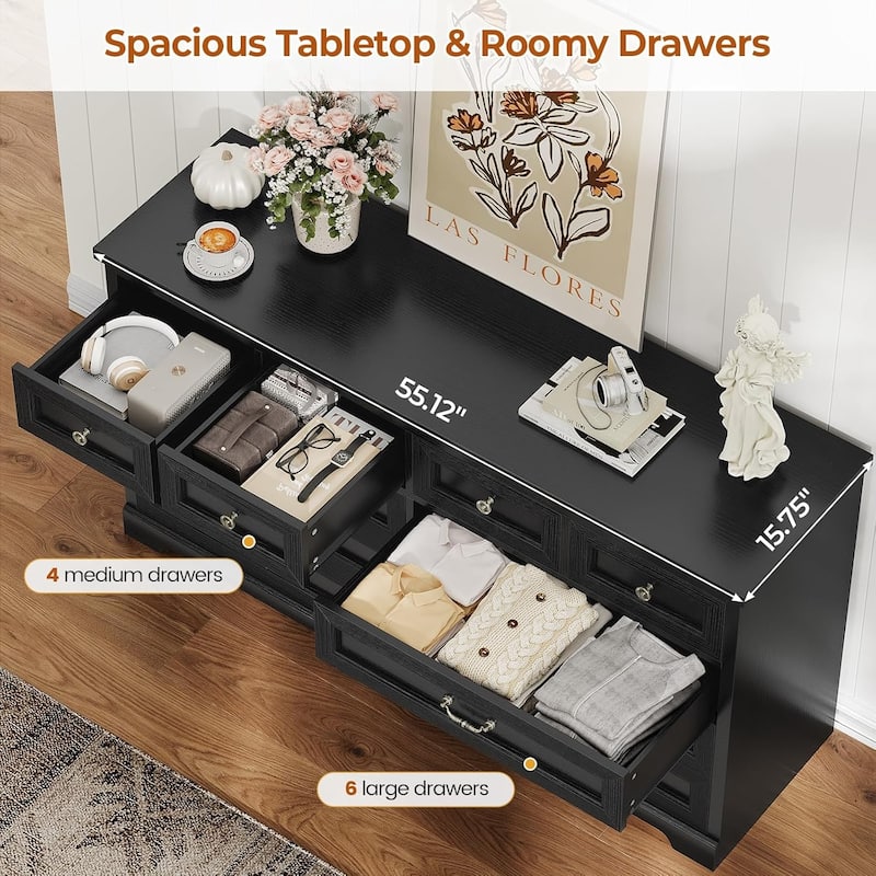 Farmhouse Drawers Dresser for Bedroom Storage Dressers Organizer