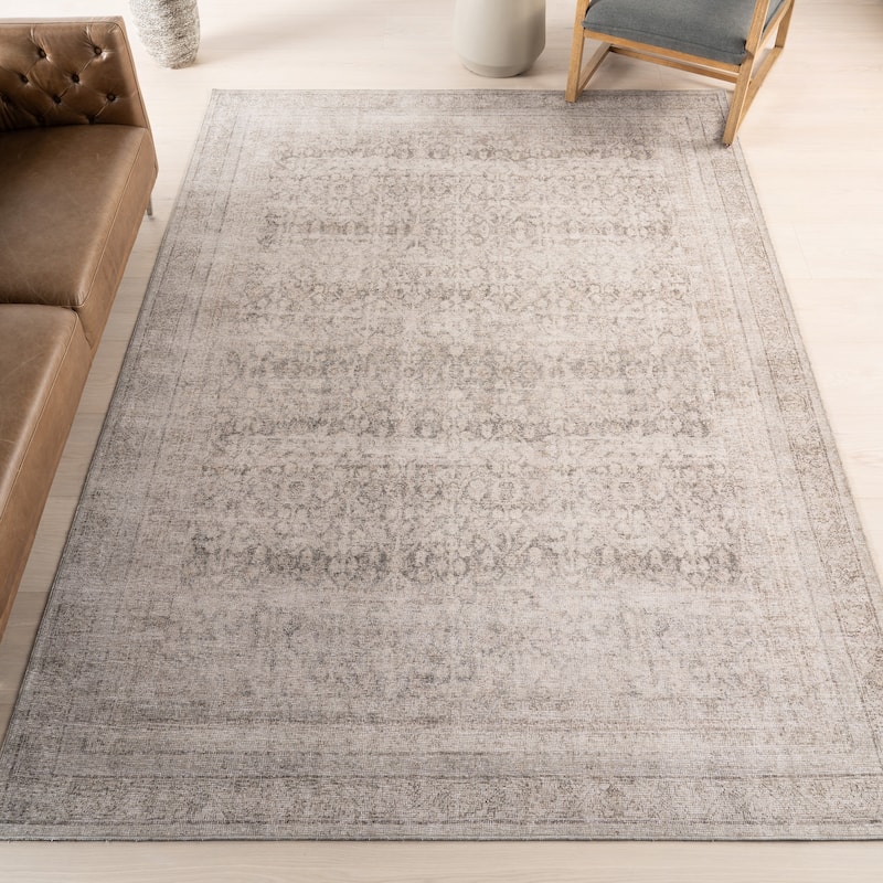 Nuloom Hillstone Collection Traditional Vintage Medallion Area Rug - 5' x 8' - Giorgina Grey - Rectangle