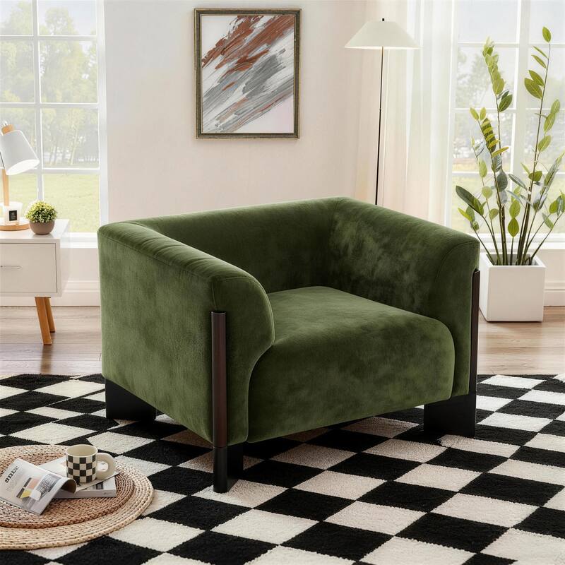 Modern Upholstered Arm Club Chair