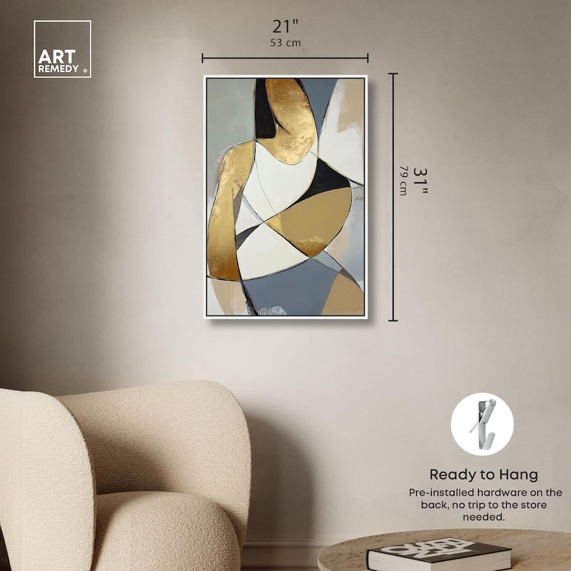 Gold Leaf Contours Canvas by Art Remedy