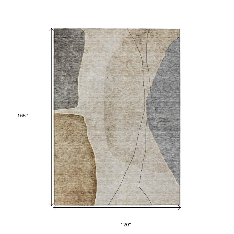 HomeRoots Abstract Transitional Rectangle Outdoor Rug