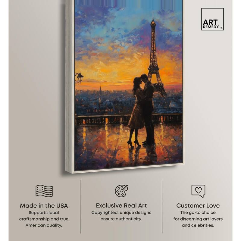 Eiffel Tower Romance Canvas by Art Remedy