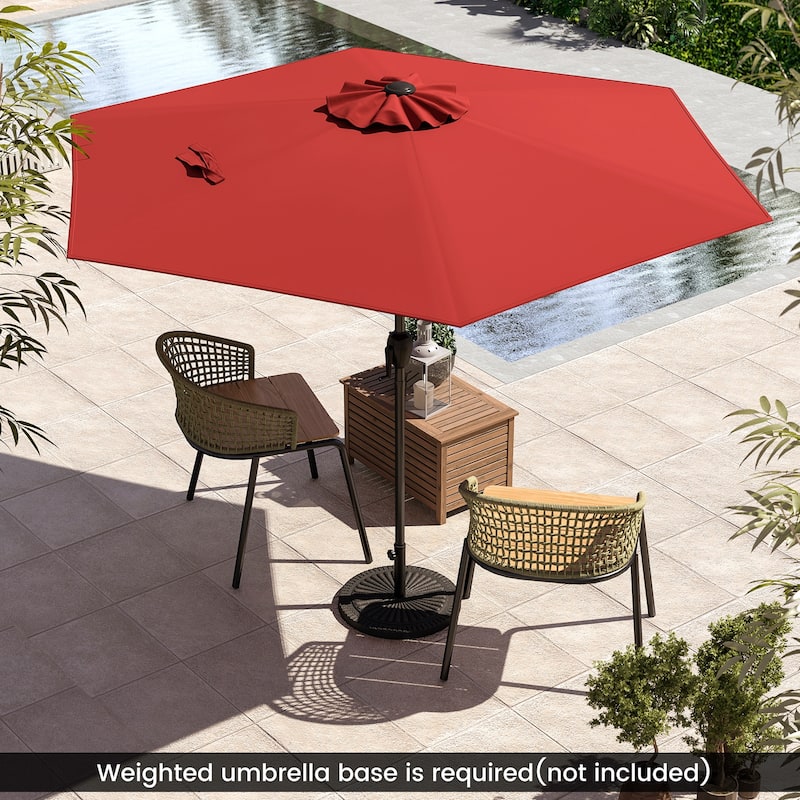 Polyester 7.5FT Patio Umbrella with Tilt, Crank and Vented Canopy