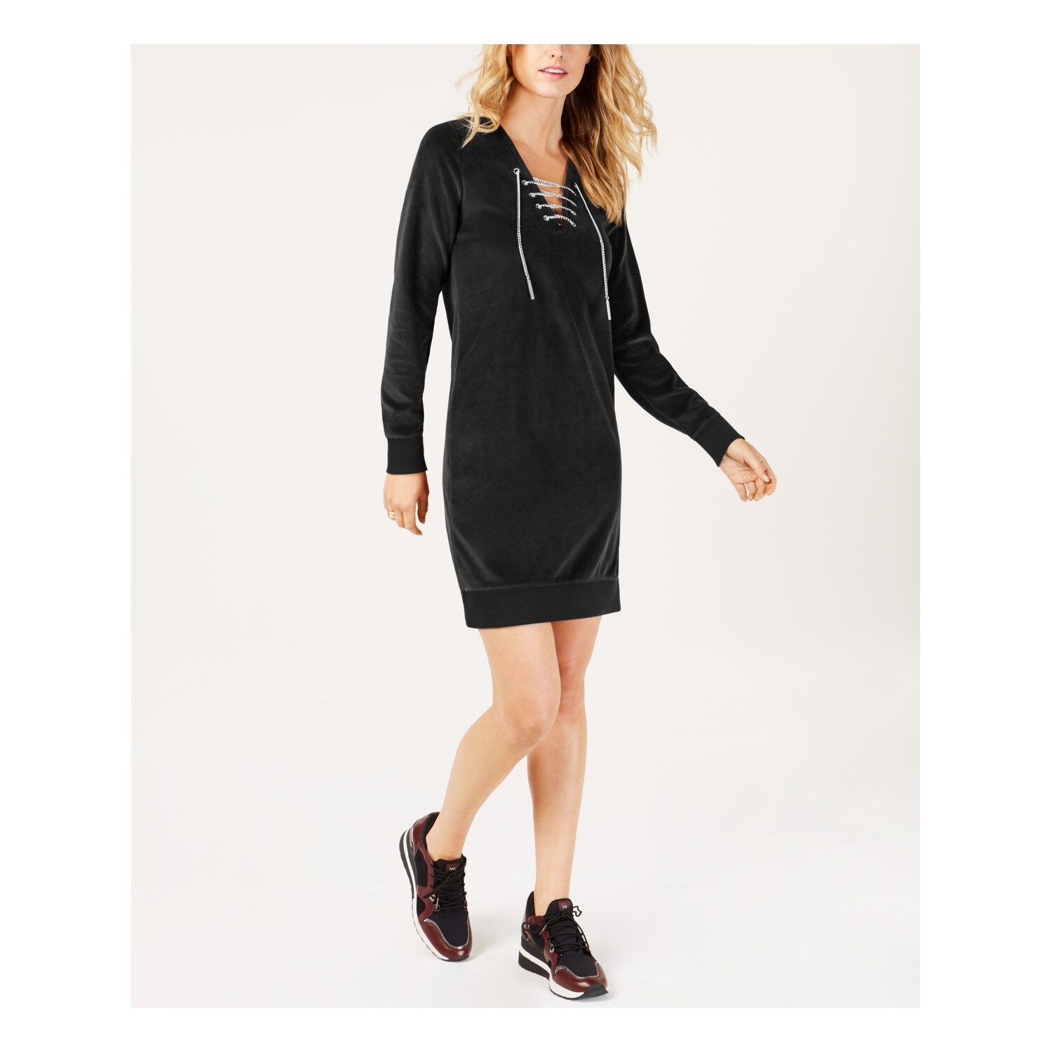 michael kors chain lace up dress
