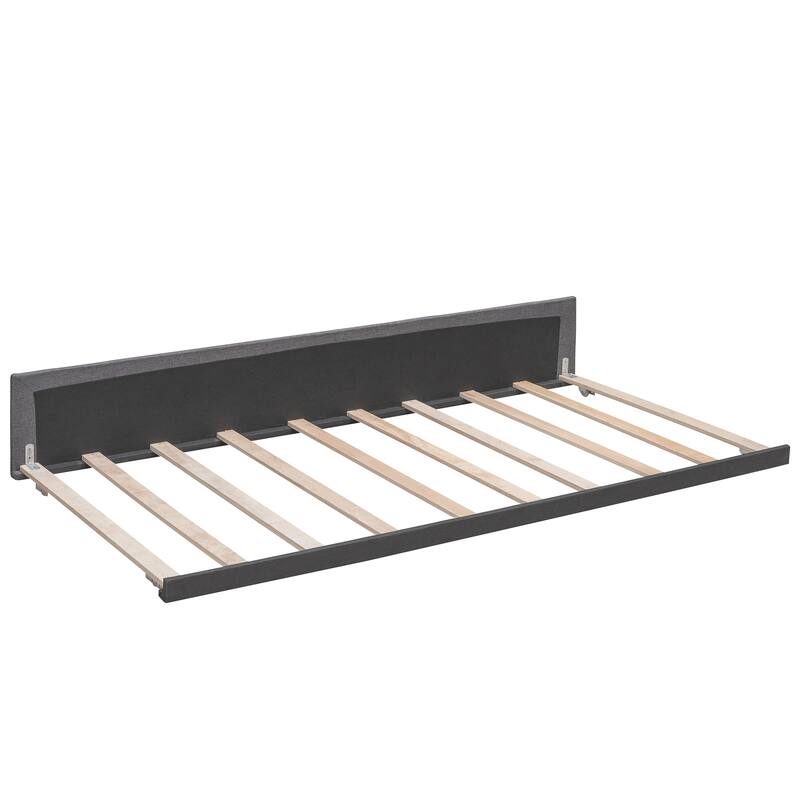 Queen Linen Tufted Platform Bed with Drawers and Trundle