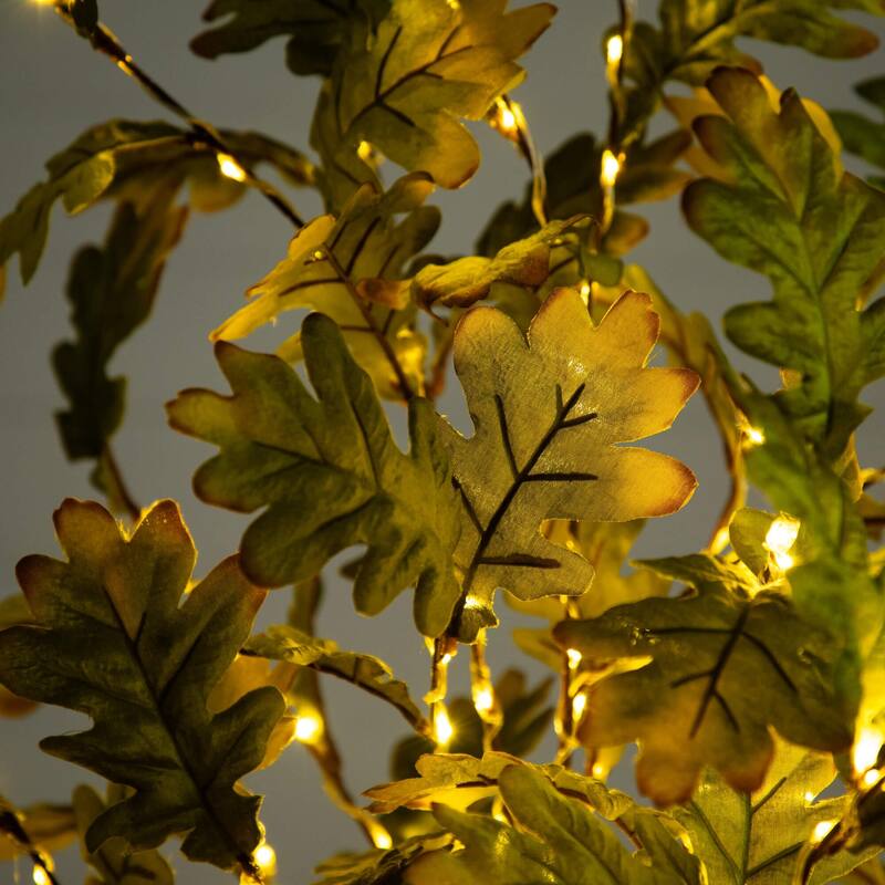 Pre-Lit Oak Fall Harvest Artificial Tree - 5' - Warm White LED Lights