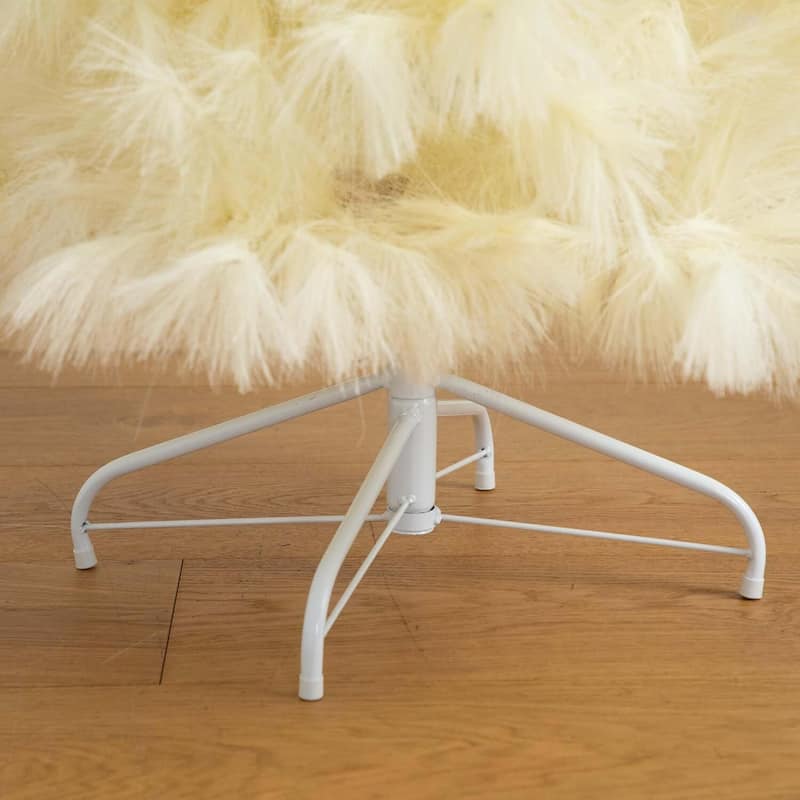 4ft. Artificial Off-White Pampas Grass Christmas Tree - Unique Festive Holiday X-Mas Accent