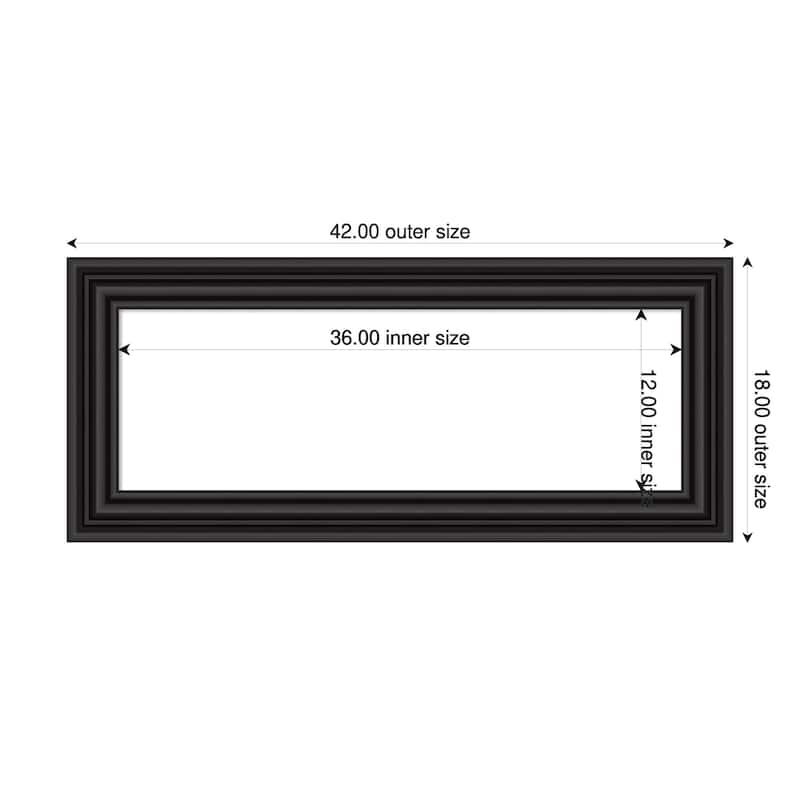 Amanti Art Colonial Black Framed Dry Erase Magnetic Board - 42 x 18 in