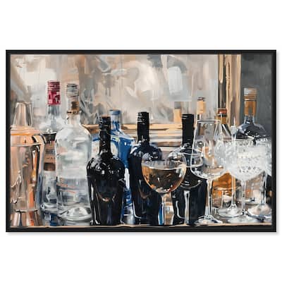 Notoriart Countertop Drinks Framed Bar Cart Art For Men