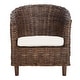 preview thumbnail 2 of 10, SAFAVIEH Omni Rattan Barrel Chair with Cushion - 29.1" x 27.2" x 32.7"