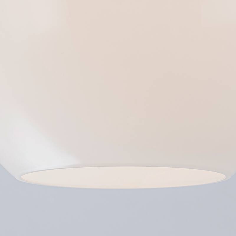 1-Light Gold Dome Flush Mount Ceiling Light with Opal Glass