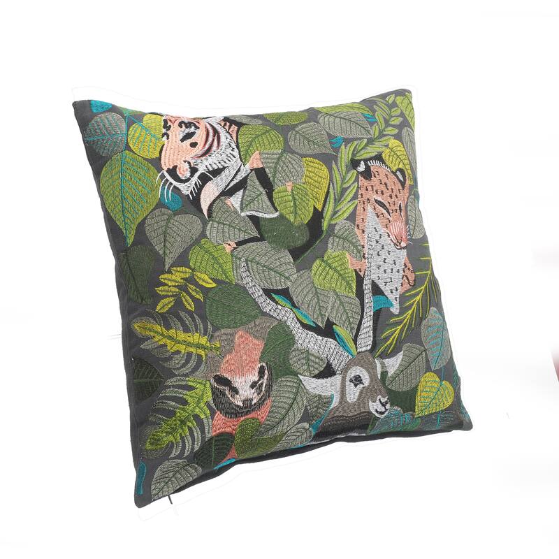 Sevita Jungle Scene Multicolored Throw Pillow
