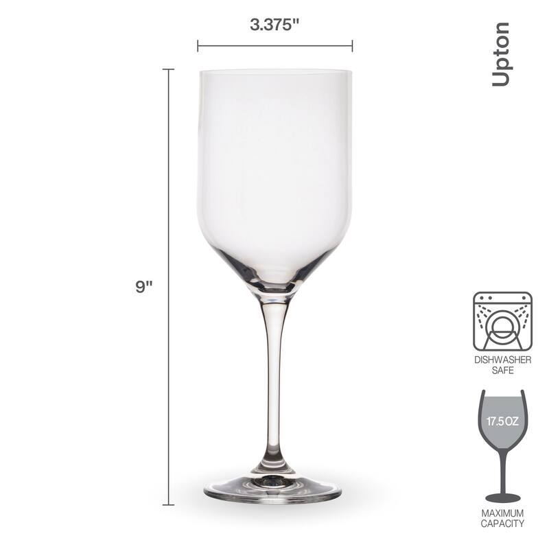Mikasa Upton Set of 4 White Wine Glasses, 17.5 Oz