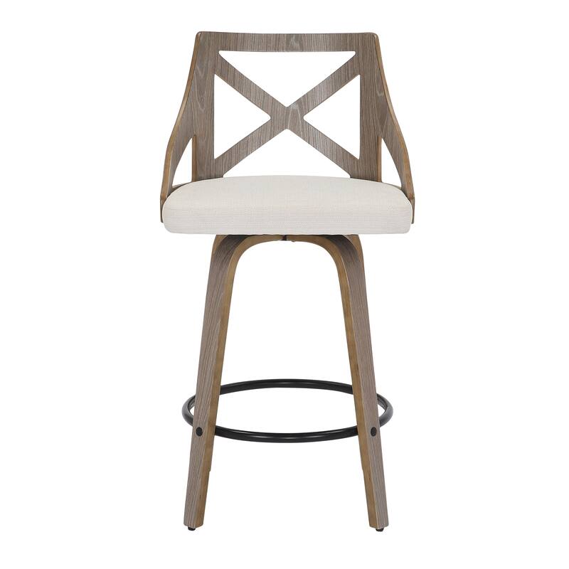 The Gray Barn Charlotte 26" Fixed-Height Counter Stool with Bent Wood Legs (Set of 2)